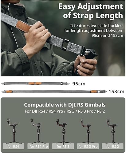 Miniatura 5 de SmallRig RS3 RS2 - Correa de hombro reductora de peso compatible con mango de honda para DJI, cinturón de cardán con hebillas de liberación rápida