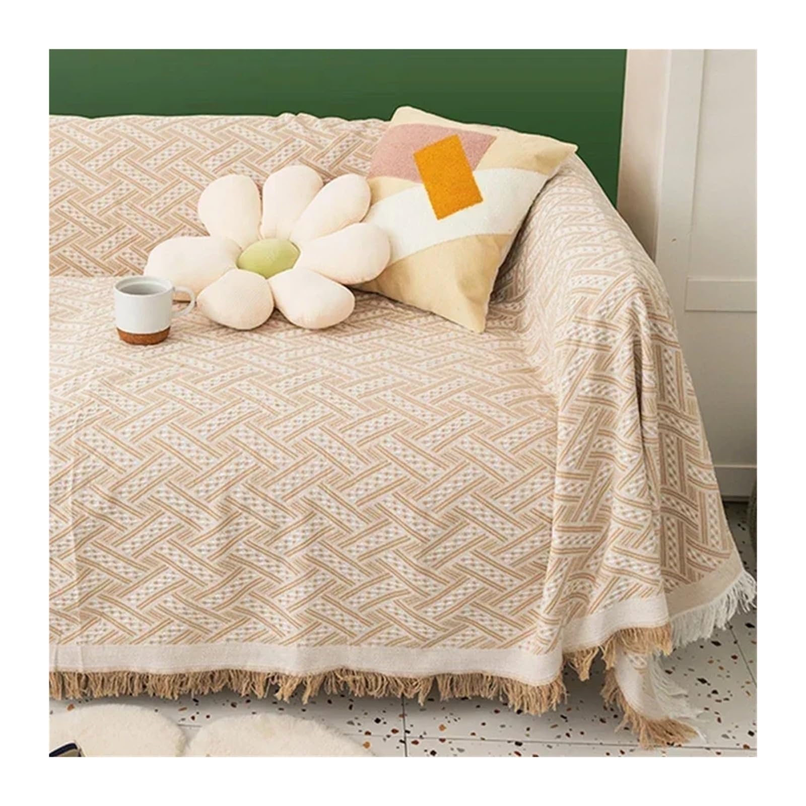 Couverture Pique Nique Tapis de pique-nique de camping en tricot, portable, voyage, randonnée, pique-nique, nappe anti-poussière, tapis doux, couvertures de canapé, tapis de pique-nique extérieur(S3 p