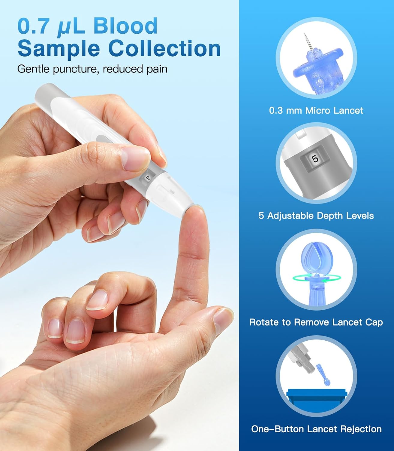Medilax Blood Glucose Test Strips, 200 Counts Blood Sugar Test Strips + 200 Counts Lancets, Only for Medilax Blood Glucose Monitor Kit for Diabetes, High Accuracy & Fast Results