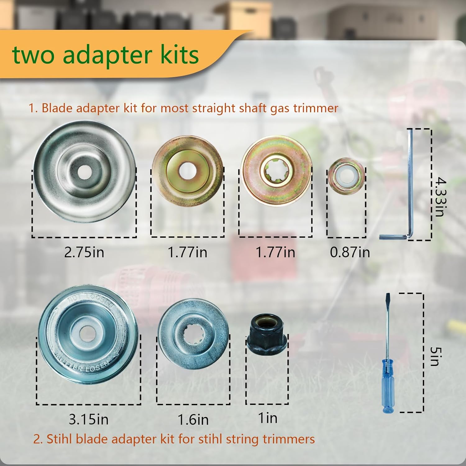 9" x 20T Chainsaw Tooth Brush Cutter Blades, 9" x 36 Teeth Carbide Tipped Blades, 10" x 80T Carbide Tip Blades,Trimmer Blades,1'' / 2.54MM Arbor Size (3 Blades with Adaptor Kits)