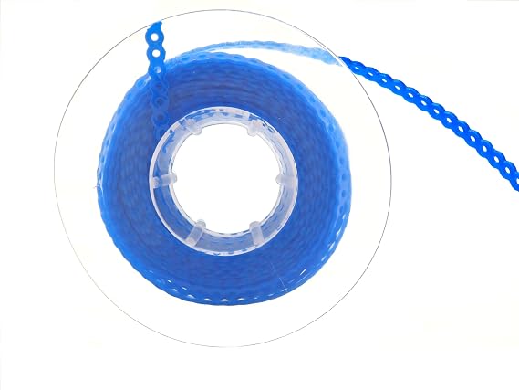9 Pack Dental Orthodontic Power Chain Multicolor Spool Elastic Rubber Bands for Teeth Braces (Long)