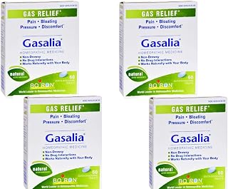 Boiron Gasalia Gas Relief - Homeopathic - Temporarily relieve bloating, pressure and pain associated with gas - 60 Tablets (Pack of 4)