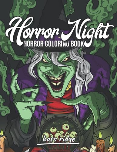 Horror Night: Horror Coloring Book for Adults | A Unique frightening and Terrifying Collection of Dark Fantasy Scenes | Scary Gifts for Women and Men