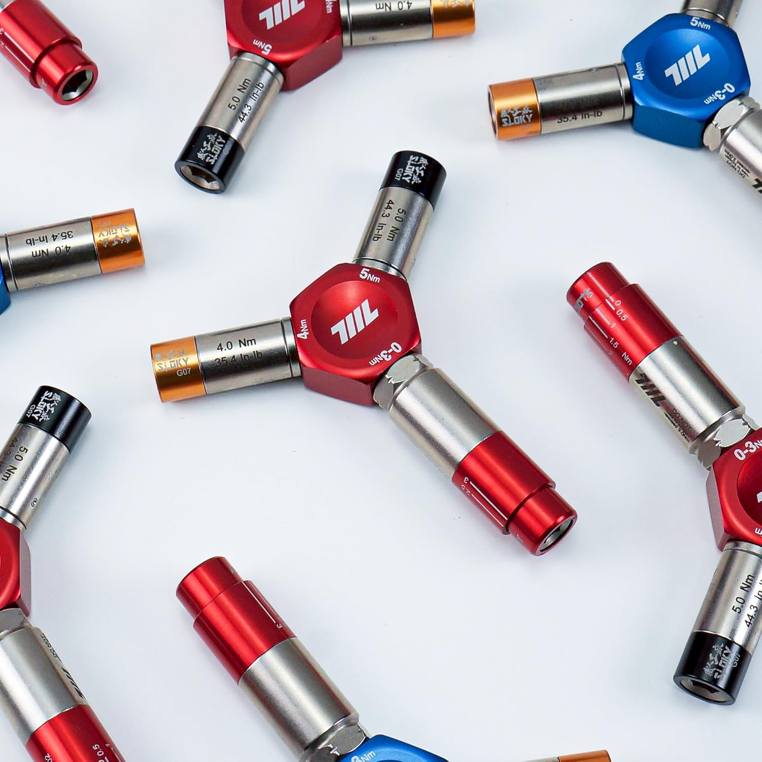 711L EDC Y Torque Driver | 3-in-1 Bicycle Precision Fastening Tool | 0-3Nm Indexed & 4/5Nm Fixed Torque Wrench | 1/4" Hex Bit Holder (Red)