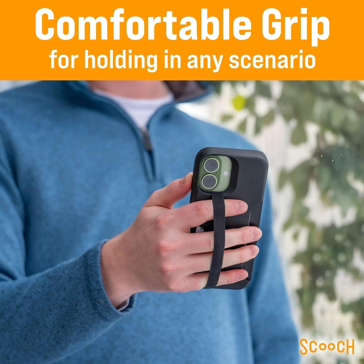 Scooch Bandmate, Elastic Flexible Phone Strap, Universal Slim Hand Finger Grip, Non-Slip Cell Phone Holder, Fits All Phone Cases, 5 Pack