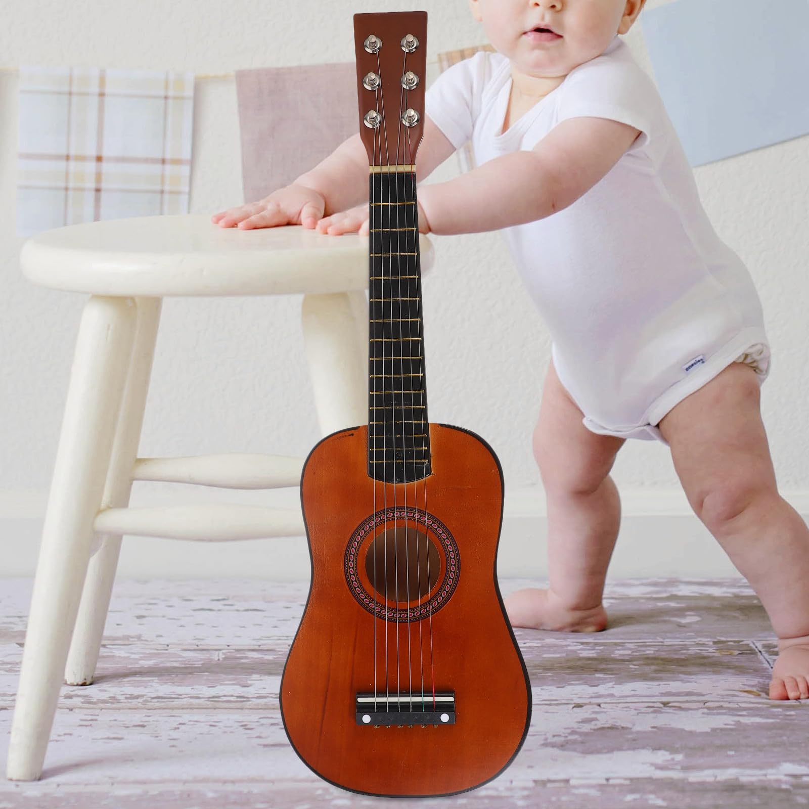 Guitarra Infantil de Madera para Principiantes Juguete Musical Educativo para Niños Diseño de 23 Pulgadas Adecuado para Aprender y Desarrollar Interés Musical