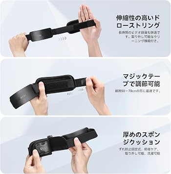 YILIWIT Ulanzi Head Strap Mount Head Fixing Belt GoPro Accessory Action Camera Mount Action Camera Accessory Horizontal/Vertical Shooting Adjustable 360 Degree Rotatable Detachable for Action 6/5/4