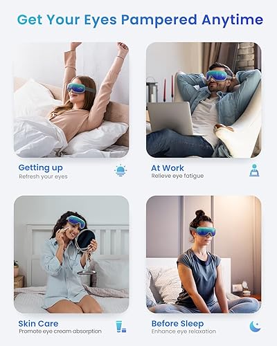 Miniatura 9 de RENPHO Masajeador de ojos con gradiente de calor verde y azul