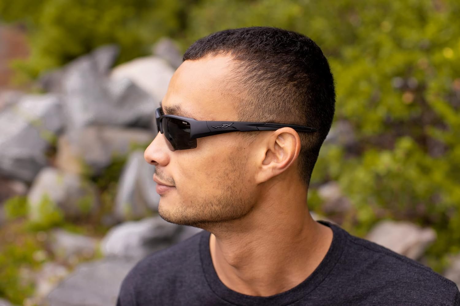 Wiley X WX Saint CHSAI08 Tactical Sunglasses Matte Black Frame with Changeable Smoke Grey Lenses Ballistic Rated : Clothing, Shoes & Jewelry