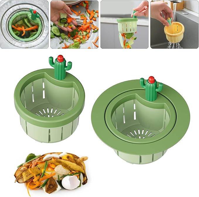 Colador para fregadero de cocina en forma de cactus miniatura 2