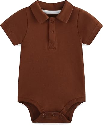 Baby Girl Collared Onsie Polo Bodysuit Boy Cotton Romper Short Sleeve 024M