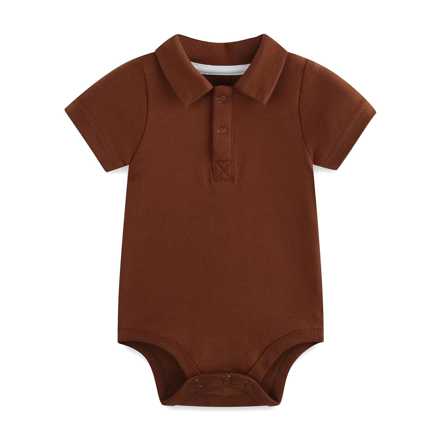 Body polo feminino com gola redonda para meninos de algodão manga curta 0~24M