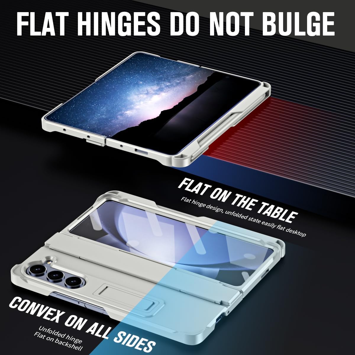 Asuwish Phone Case for Samsung Galaxy Z Fold 3 5G 2021 with Built-in Screen Protector Cover and S Pen Holder Stand Kickstand Hinge Protection Rugged Cell ZFold3 Z3 Fold3 3Z ZFold35G Women Men White