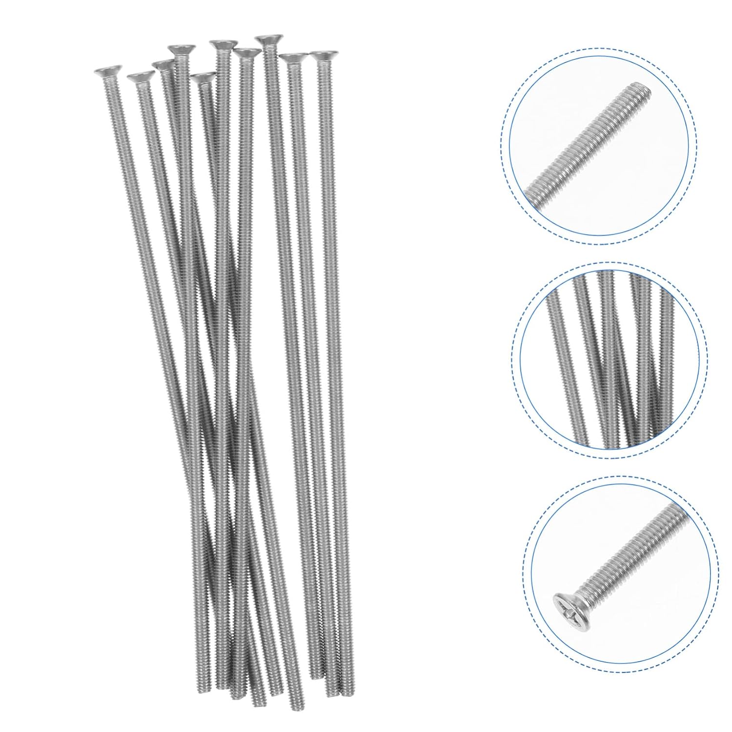 10Pcs Long Stainless Steel Screws for Electrical Outlets Durable Wall Plate Fixing Screws for Household Repairs and Maintenance Resistant and Sturdy