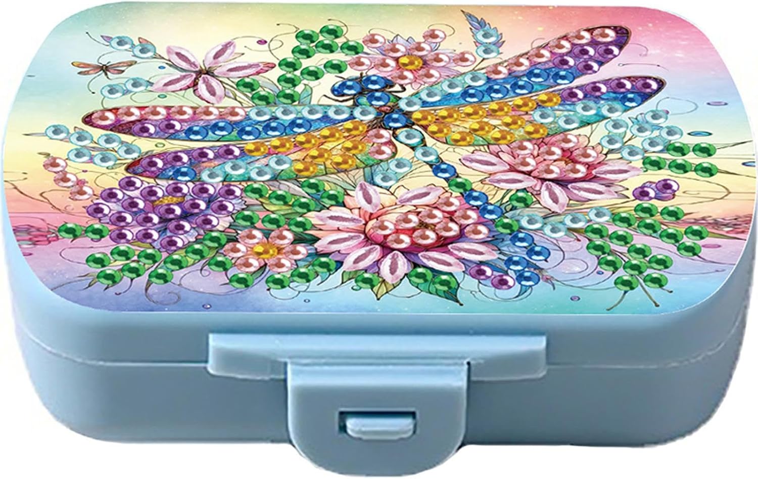 Diamond Art Pill Dispenser Square Mini Portable Travel Storage Box