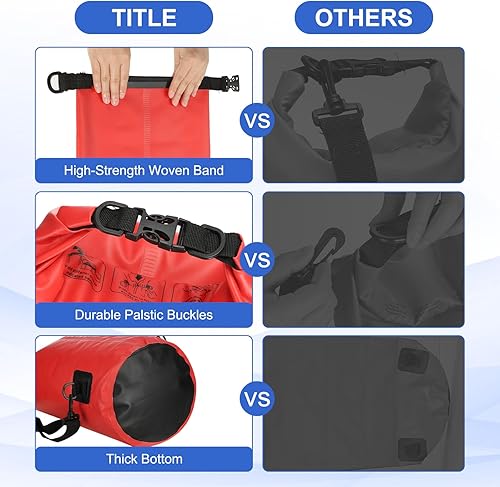 Miniatura 4 de Bolsa seca impermeable, 30L para mujeres y hombres, bolsas a prueba de agua, mochila flotante ligera de almacenamiento en seco con silbato para