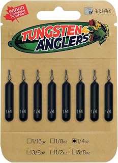 Tungsten 4 Anglers – 97% Pure Tungsten Skinny Drop Shot Weight Perfect Your Finesse Fishing |1/8oz. to 1/2oz. - Multi-Color | Perfect Your Finesse Fishing – 4-10-Pack/Bag