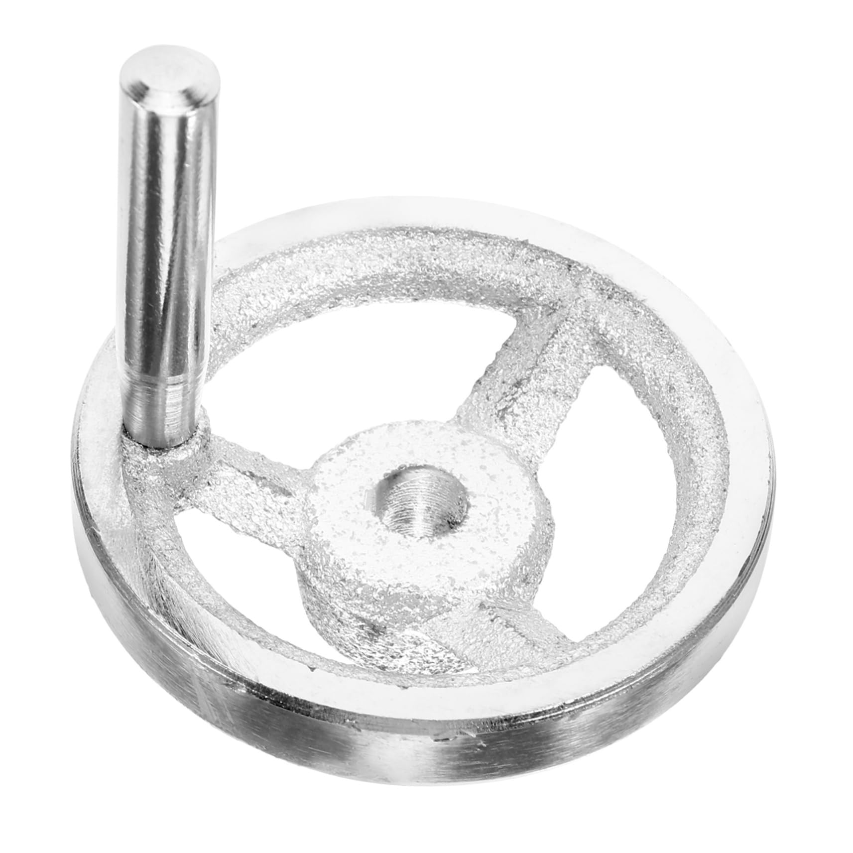 KICHOUSE Cast Iron Hand Wheel Handle for Mill Handle for Crank Handwheel for Lathe Hand Round Wheel Crank Handle Milling Machine Hand Wheel Round Handwheel for Milling Silver Carbon Steel