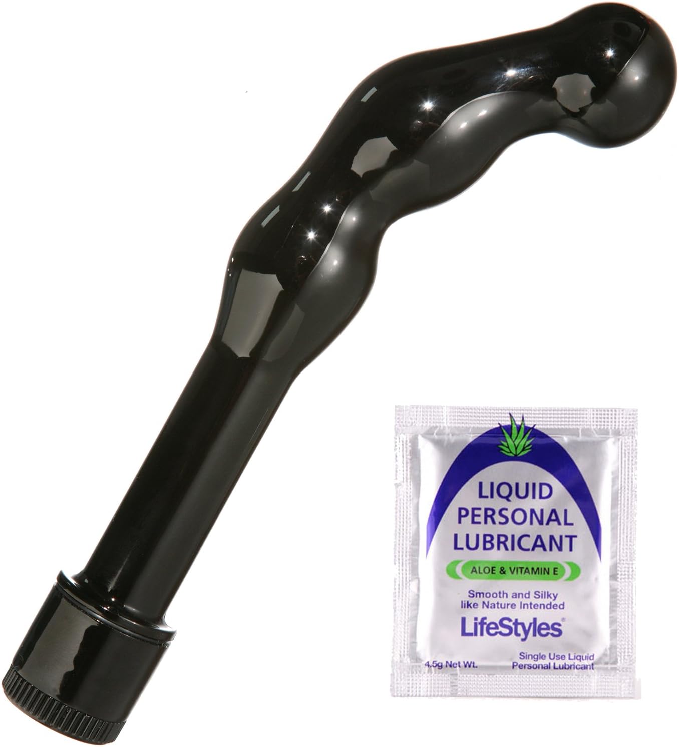 LifeStyles Lube Edition Black Waterproof 8 inch Multi-speed G-spot Massager