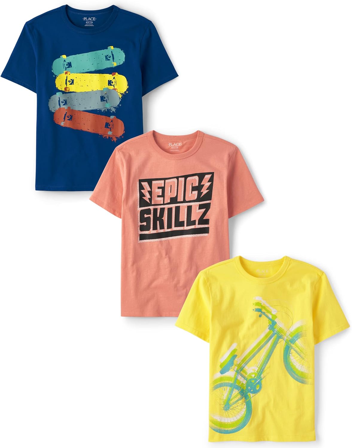 The Children's Place Boys' Short Sleeve Graphic T-Shirt 3-Pack