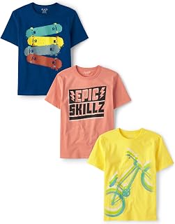 The Children's Place Boys' Sports Short Sleeve Graphic T-Shirts, Multipacks