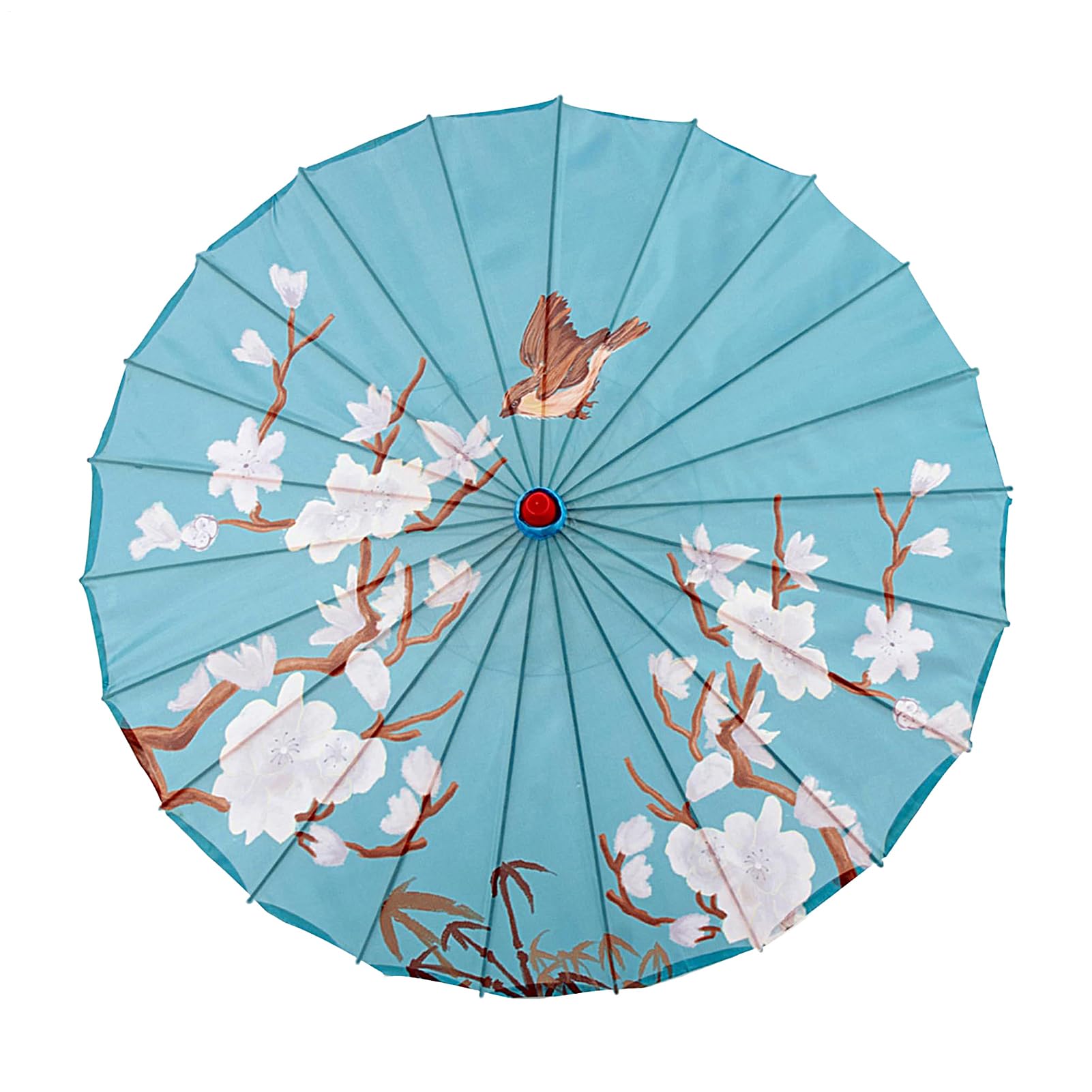 Japanese Umbrella, 32 Inch Classical Art Silk Cloth Japanese Umbrella, Portable Silk Cloth Cosplay Costumes Plum Blossom Dancing Props for Women Girls Photography