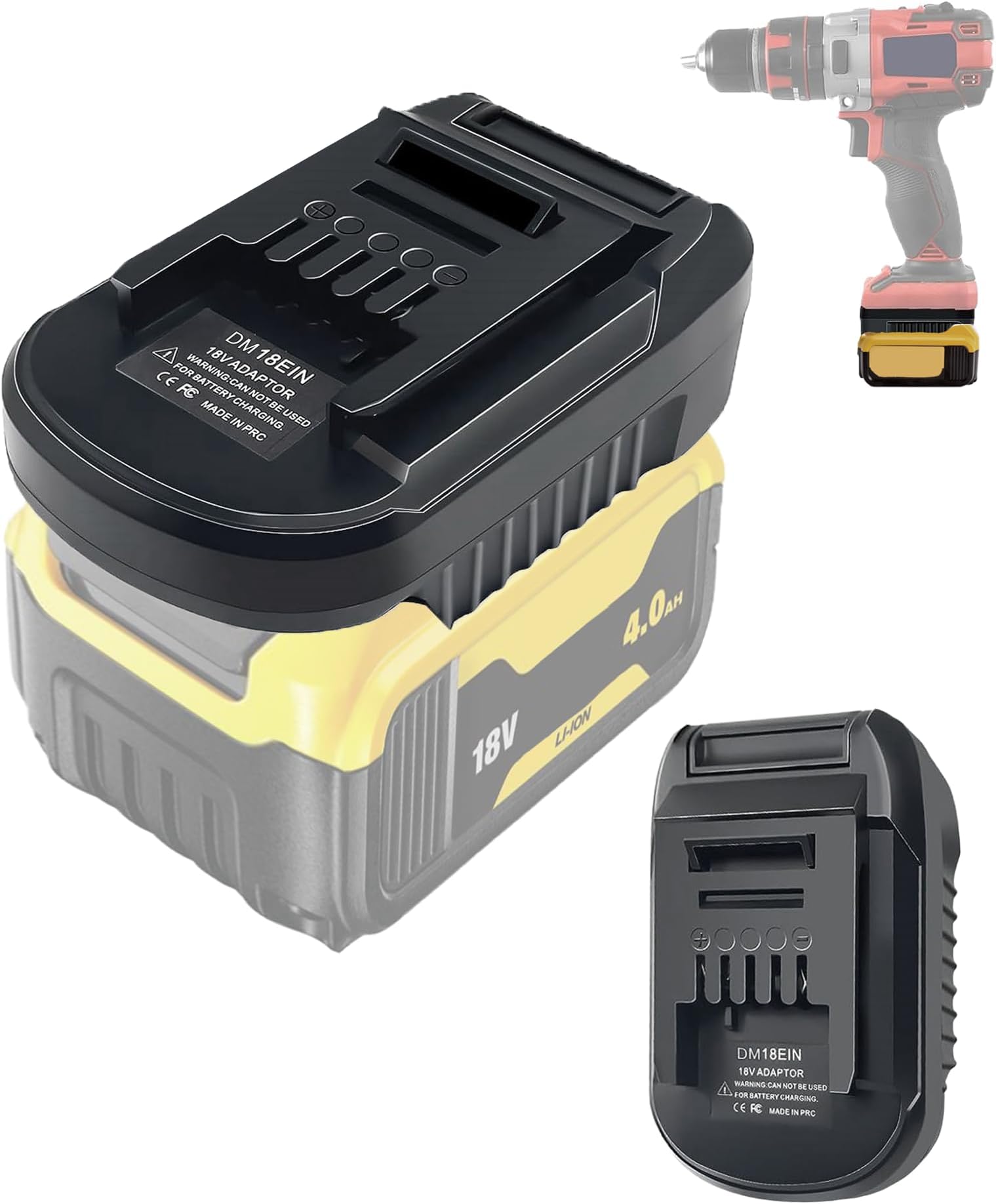 DeWalt 18V Akku-Adapter – Kabelgebundene Stromversorgung Für DIY, Ohne Sicherung, Für Längere Laufzeiten