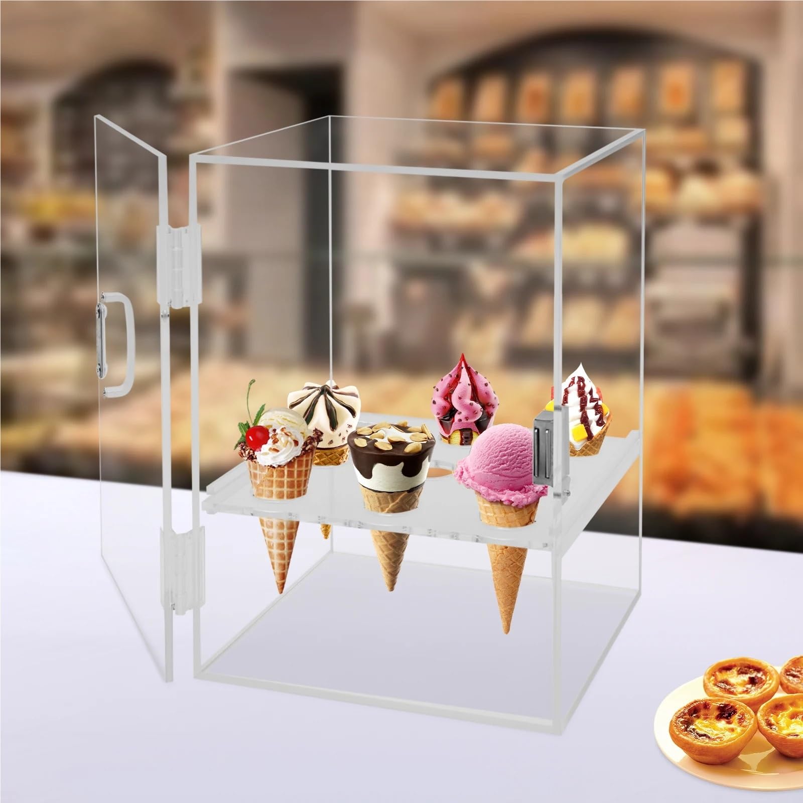 9 Löcher Transparente Eistüte Eierbrötchen Vitrine Zucker Waffeltüte Aufbewahrung Ständer Halter Box Für Geburtstagsparty