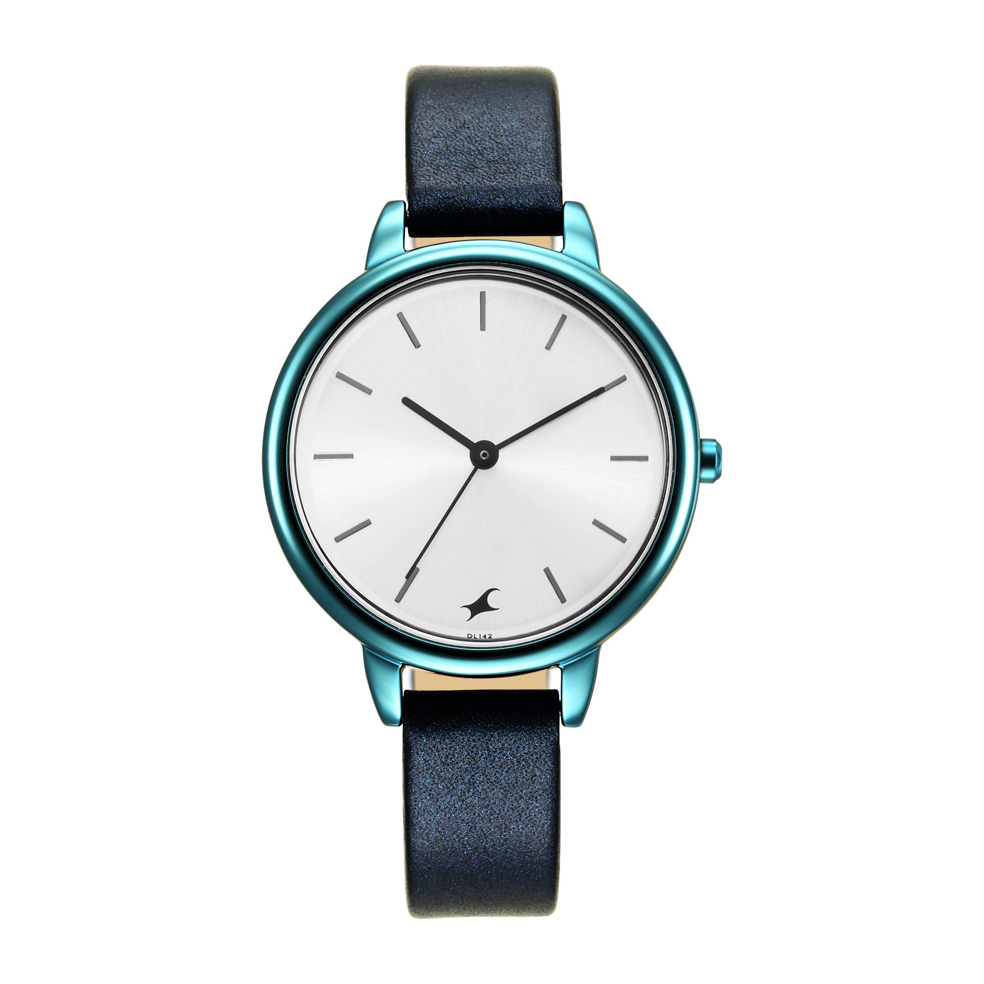 Fastrack Women Leather Glitch Analog Silver Dial Watch-6234Ql01, Band Color-Blue (B09J137K8B) Amazon Price History, Amazon Price Tracker