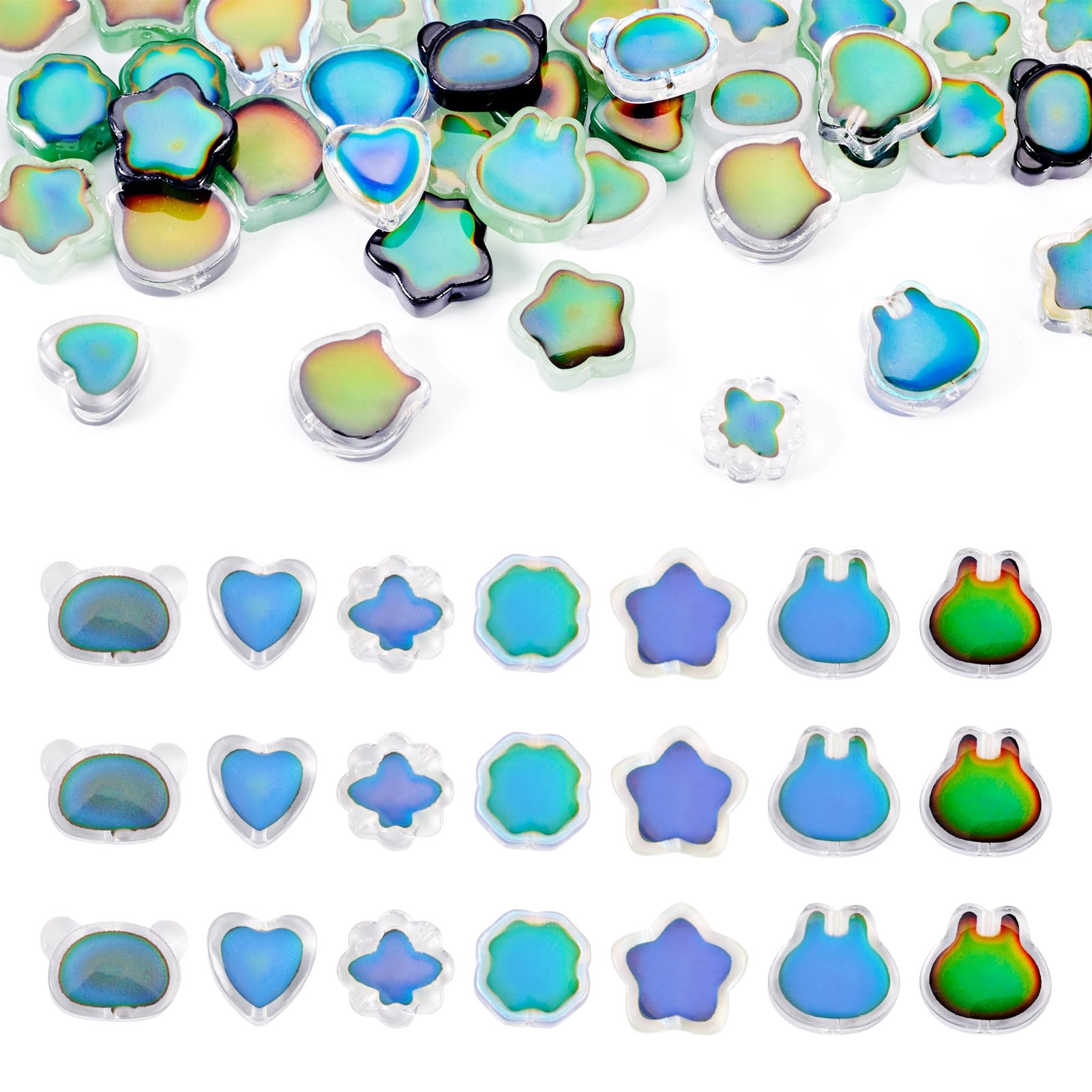 Perles de détection de température en verre de qualité pour bijoux faits main
