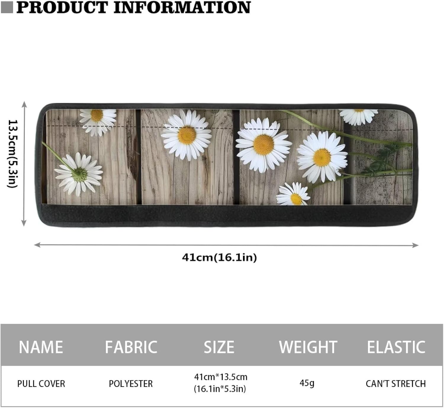 2 Piece Refrigerator Handle Covers Washable Non-Slip Kitchen Appliance Armrest Decoration Mat for Fridge Dishwashers Microwave Kitchen Decor, Daisy Wood Panel