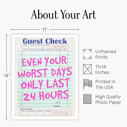 Miniatura 2 de Decoración de oficina con cita positiva para mujer, divertido arte de pared motivacional de 11 x 14 pulgadas, decoración de pared con texto