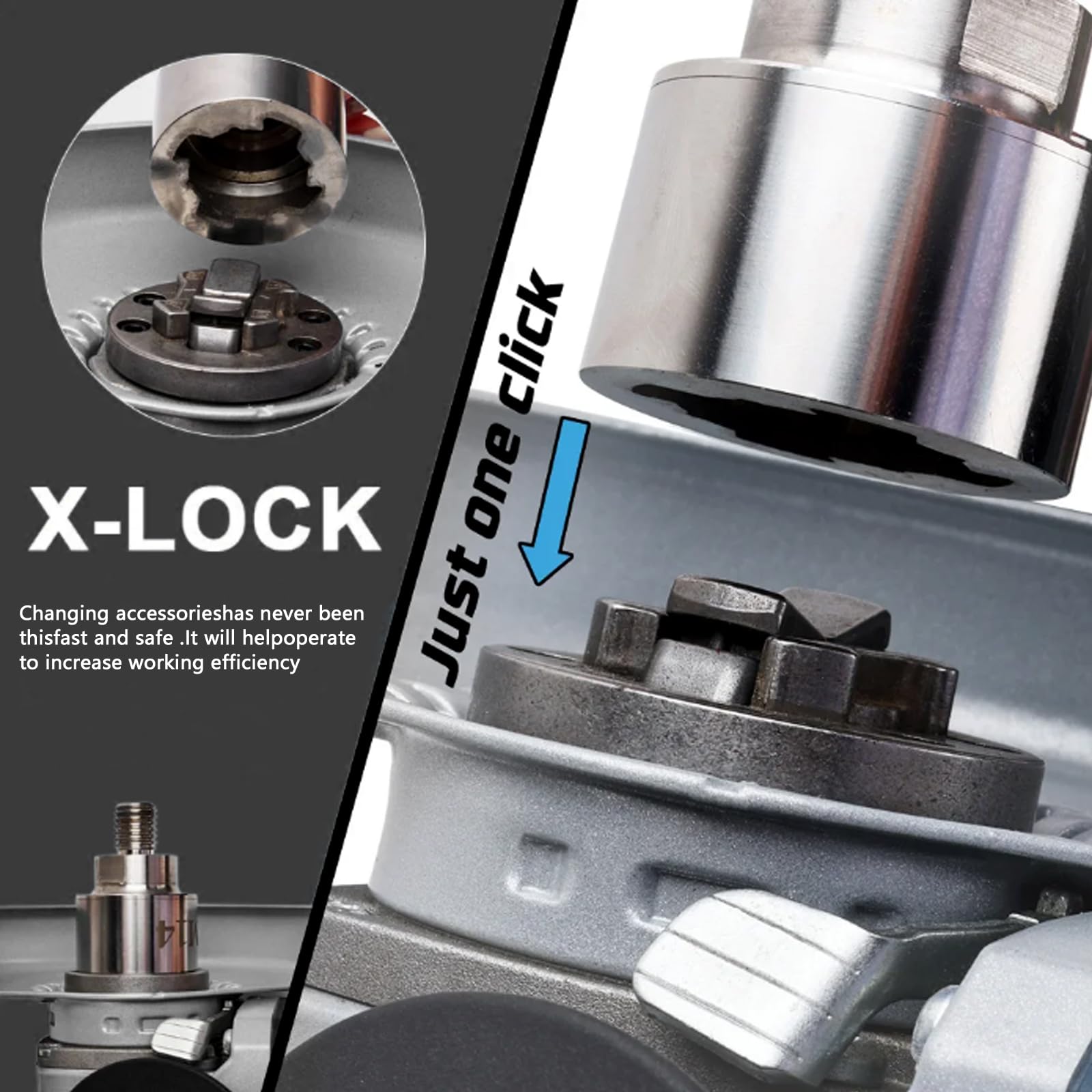 Adattatore Smerigliatrice Kit Adattatore X Lock M14 Per Smerigliatrici - Acciaio Inox 304, Dado Serraggio Rapido, Professionale Accessorio Smerigliatrici Batteria