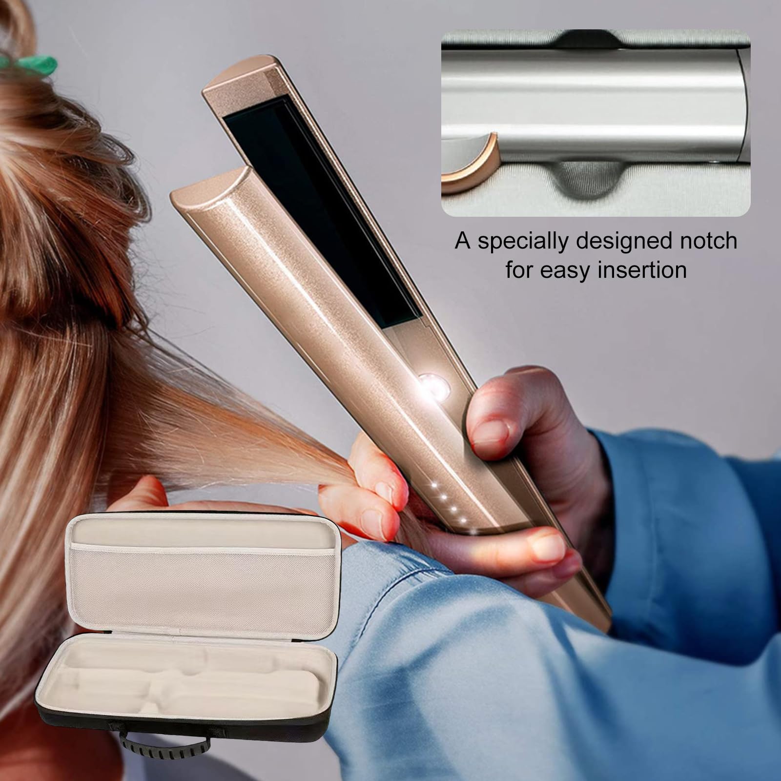 Borsa da Viaggio Impermeabile per Lisspeur,Custodia Rigida Protettiva,Borsa Portatile per Piastra per Capelli e Accessori,Impermeabile, Antigraffio e Organizzata per Accessori Power, Nero