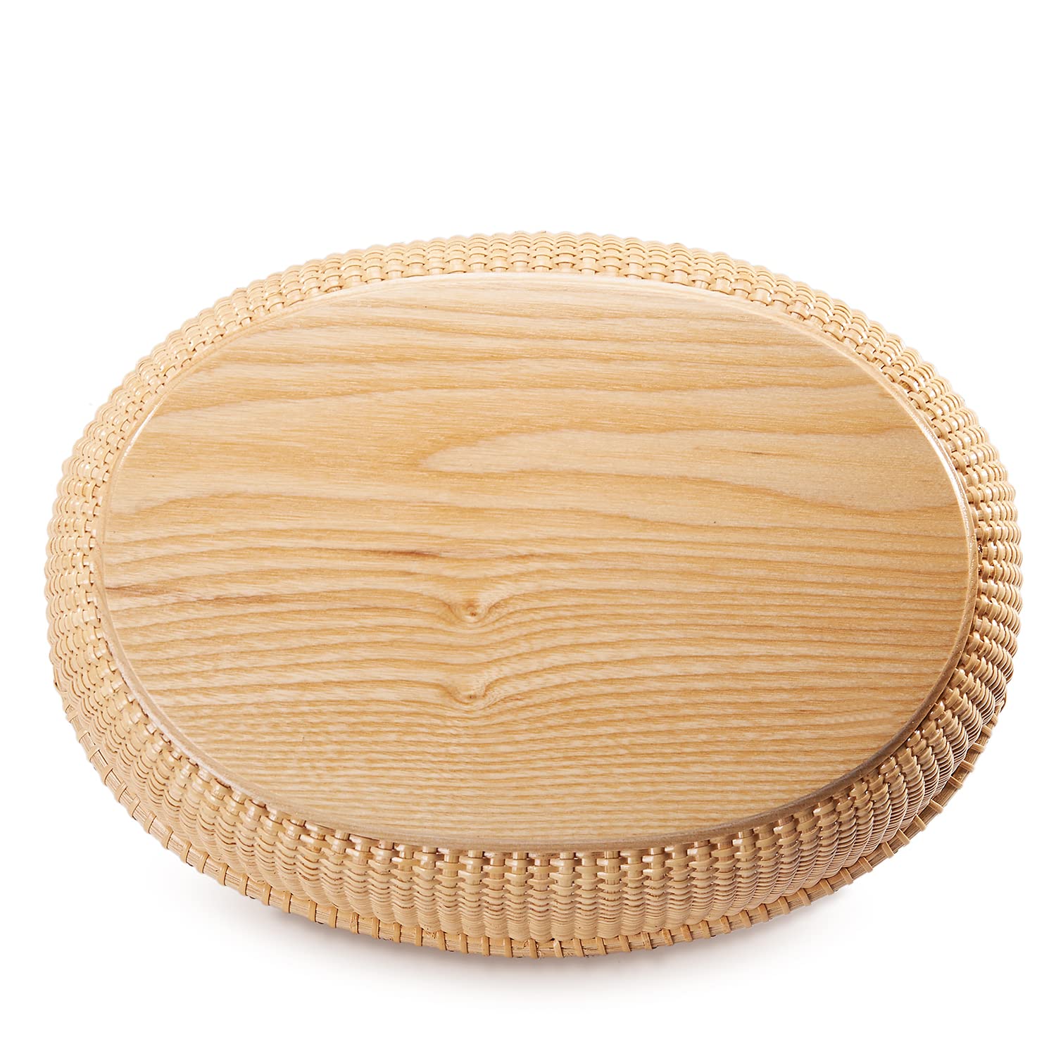 Teng Jin Cane-on-cane weave Hand Woven Decorative Rustic Serving Trays for Home/Social Events - Bread Basket, Vegetable, Fruits, Snacks, Crackers, and Breakfast,Bread Serving Basket.