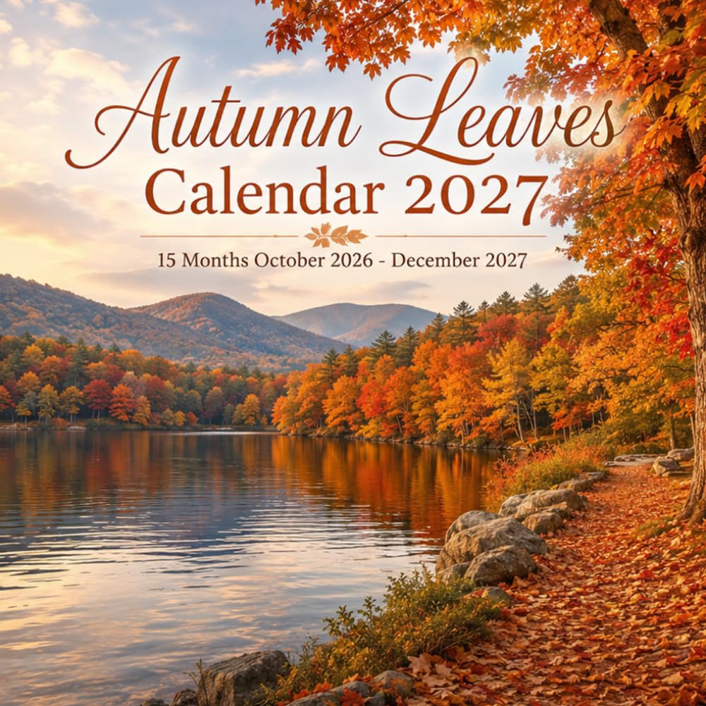 Autumn Leaves Calendar 2027: October 2026 – December 27 • Beautiful Autumn Leaves & Nature Scenes