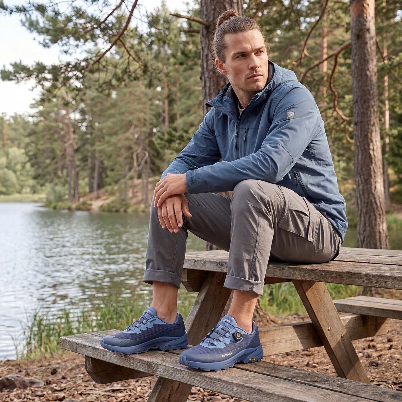 Giesswein Wool Trek X Men - Wasserdichter Trekkingschuh, Megagrip-Sohle | Outdoor Sneaker mit Schnellschnürung & Merino-Wechselfußbett – idealer Grip auf jedem Terrain, für Sport & Freizeit