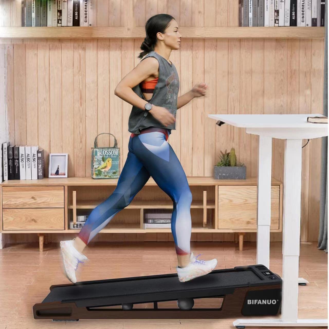 Bifanuo Under Desk Treadmill 5° Incline Small Walking Pad - Dettaglio