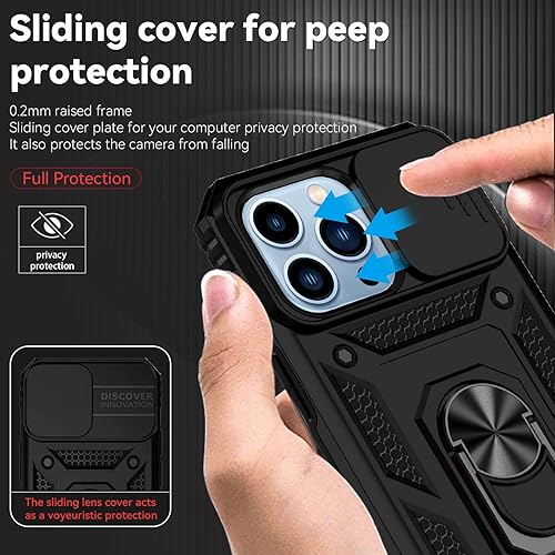 Miniatura 2 de Hike Club Armor - Funda para iPhone 14 Pro Max de la cámara protección deslizante a prueba de golpes protección resistente con soporte magnético