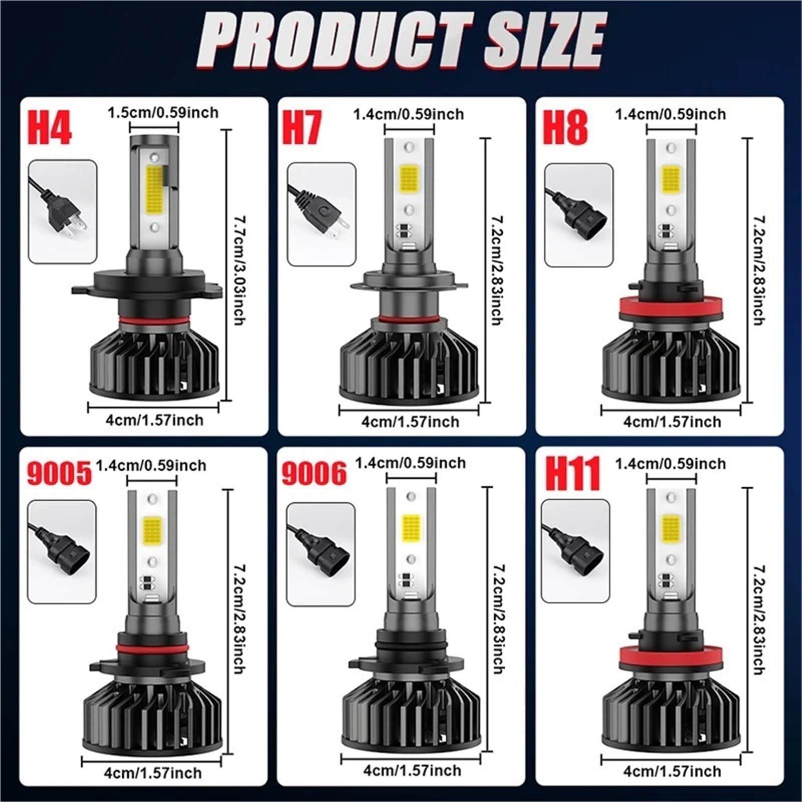 Lampadina Per Fari A LED H7 H4 H8 H9 H11 DRL Indicatore di Direzione