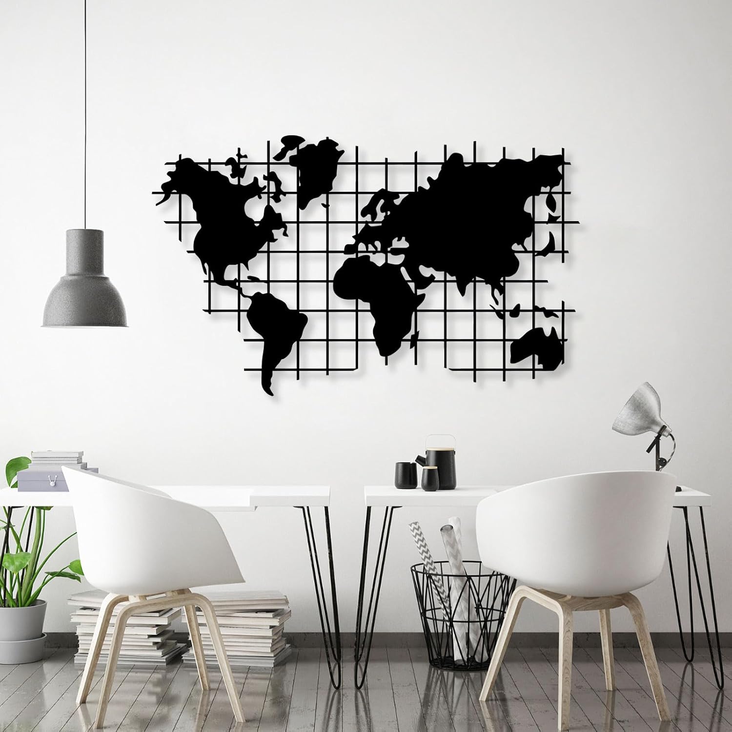 Metal World Map Wall Art, Metal Map Wall Decor, Map for