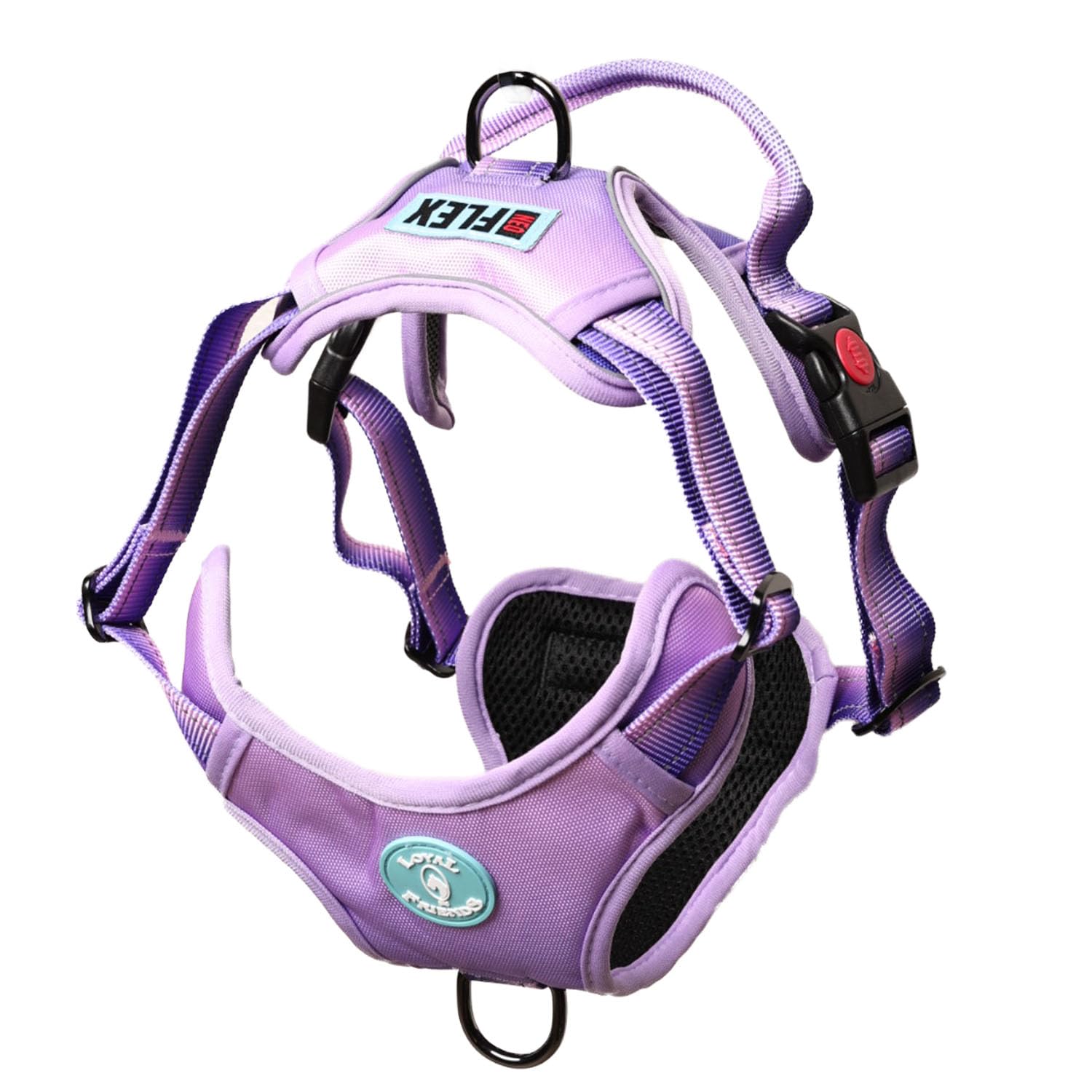 NeoFlex Dog Harness for Large Dogs - No Pull, Adjustable Harness with Handle - Ideal for Medium and Large Sized Dogs, All Breeds, Durable & Comfortable Dog Walking Vest - Purple - LG