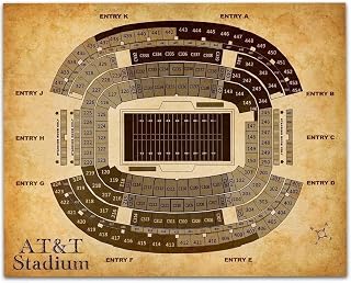 Arlington Football Stadium Seating Chart - 11x14 Unframed Art Print - Great Sports Bar Decor and Gift Under $15 for Football Fans