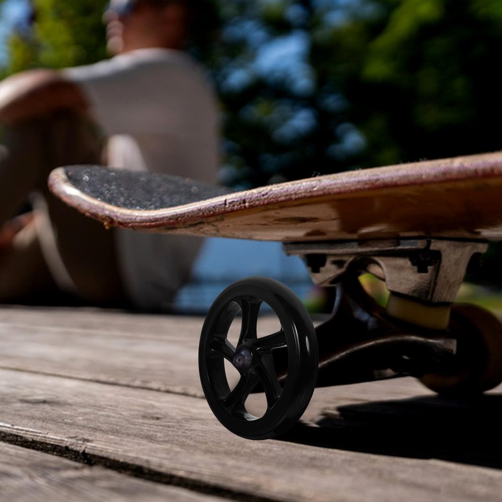 Ruote in Poliuretano per Scooter 175mm, Set 2 Pezzi, Ruote di Ricambio per Monopattino Acrobatico, Sedia a Rotelle e Veicoli Elettrici, Resistenti All’usura e Facili da Installare
