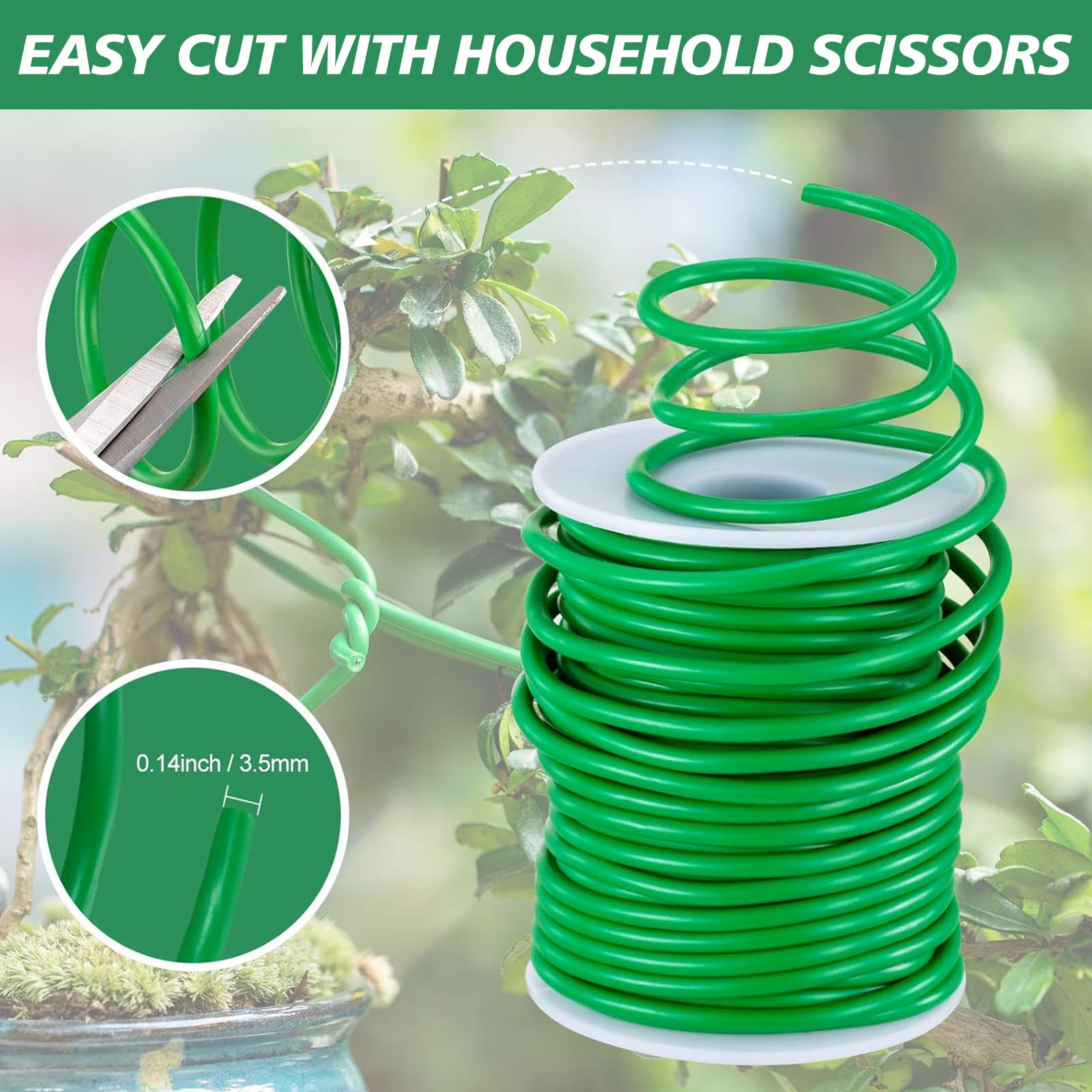TYSM-CC Legaccio Piante 3 mm x 20m – Filo Morbido Verde con