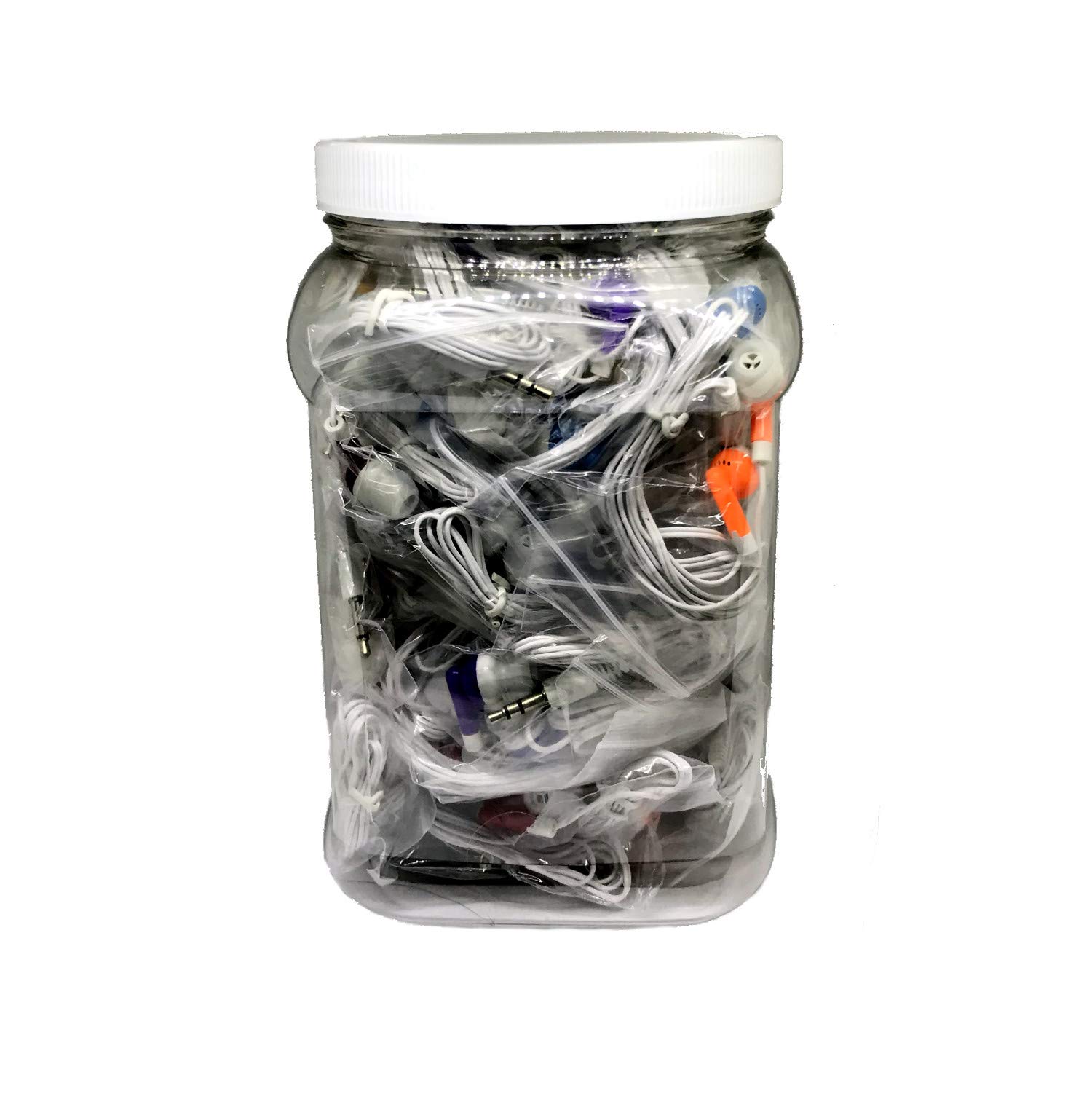 TFD Supplies Wholesale - Auriculares a Granel, Paquete de 50 Unidades en Caja de Almacenamiento, Colores Mezclados