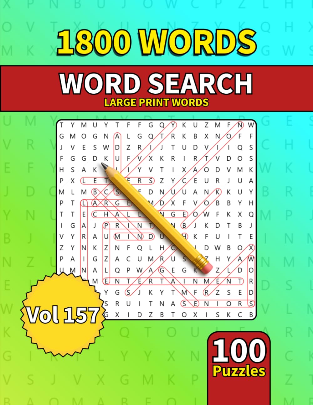 Large Print Word Search Book for Adults: 1800 Words - 100 Puzzles - Varied Themes - Perfect for Adults, Seniors & Teens - Vol 157