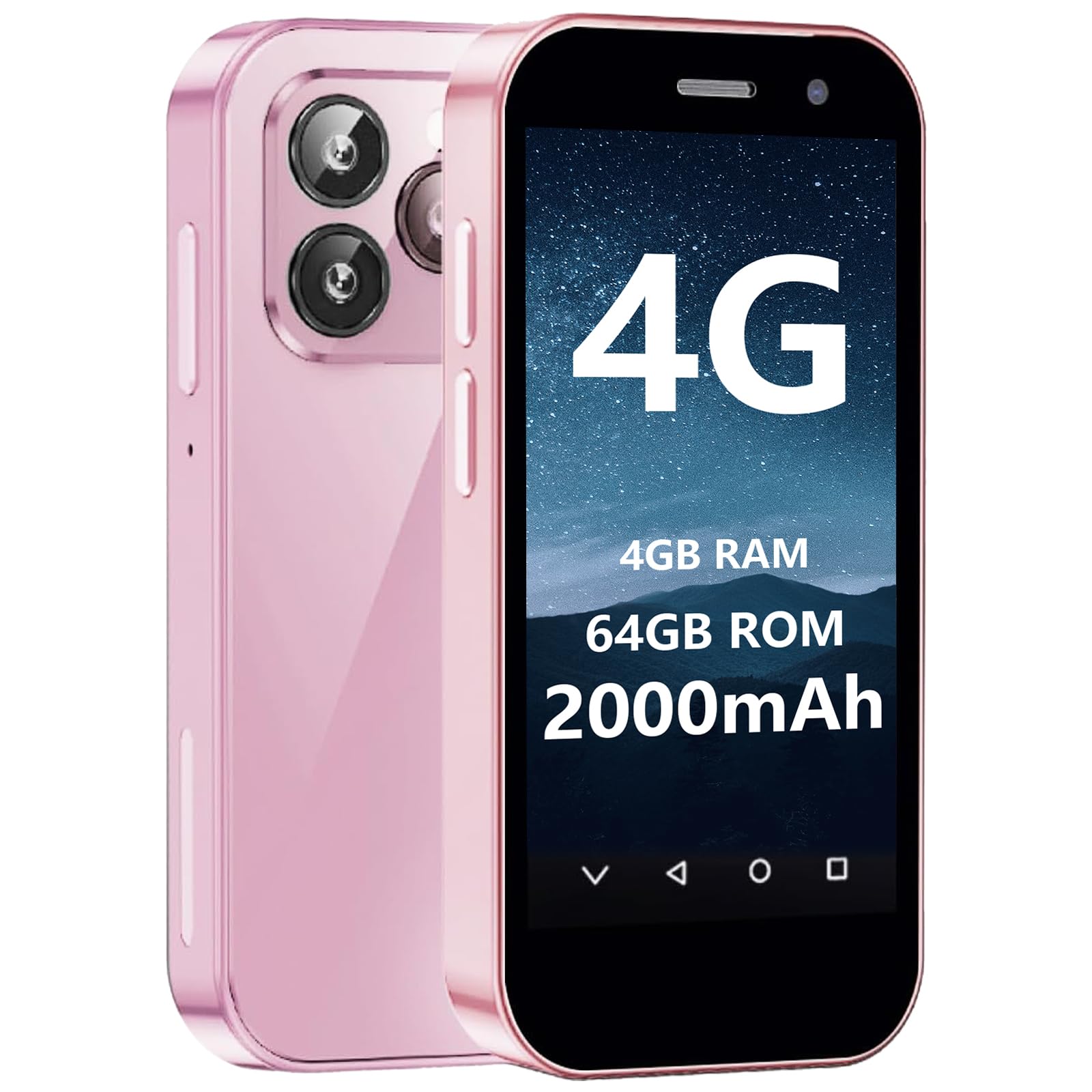 ミニ携帯電話 4G 3インチ Android 、3GB+64GB (ピンク) ミニ携帯電話 4G 3インチ Android 、3GB+64GB (ピンク)