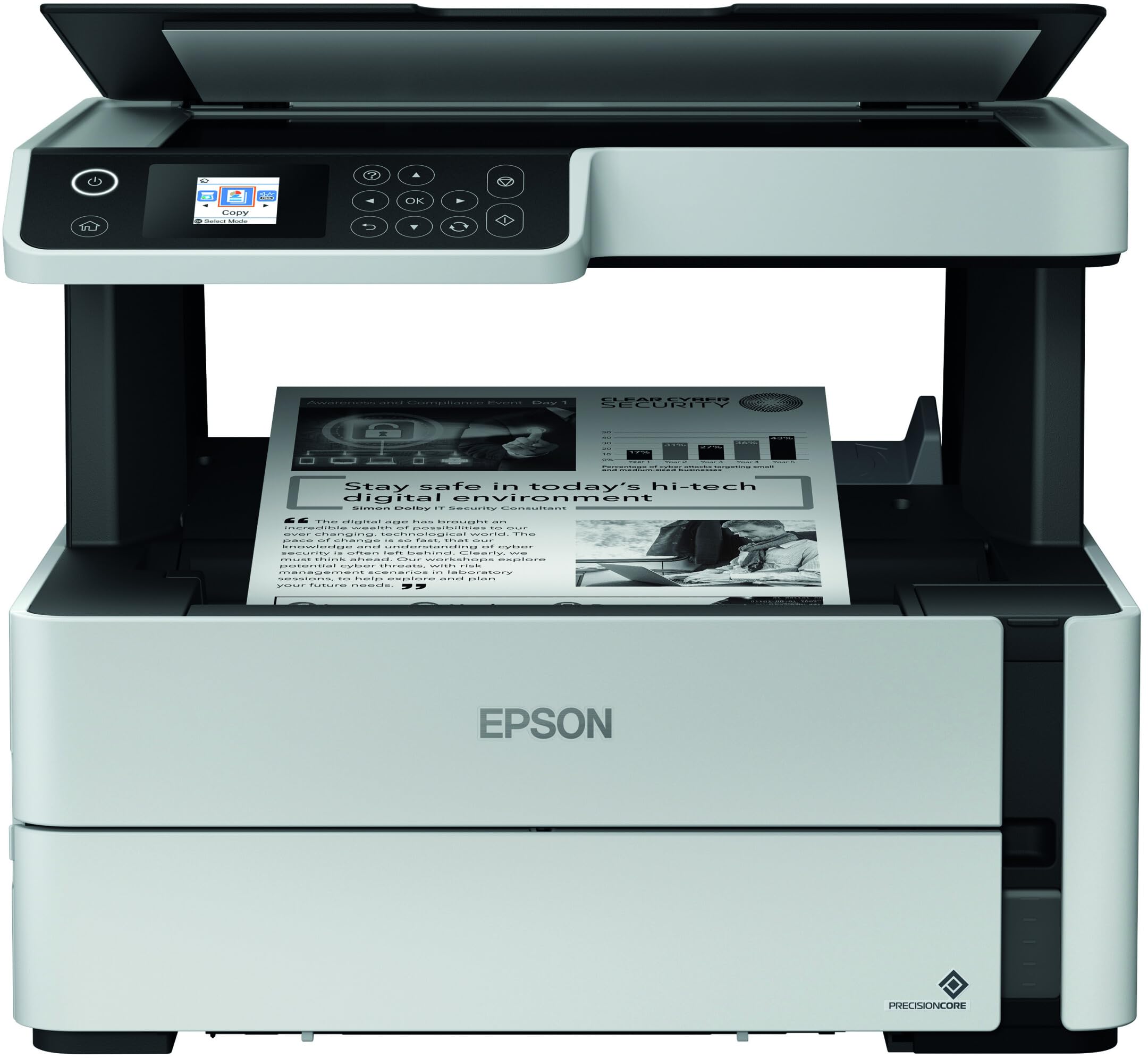 Epson EcoTank ET-M2170 Inyección de tinta 39 ppm A4 Wifi - Impresora multifunción (Inyección de tinta, Impresión en blanco y negro, 250 hojas, A4, Impresión directa, Negro, Gris, Blanco)
