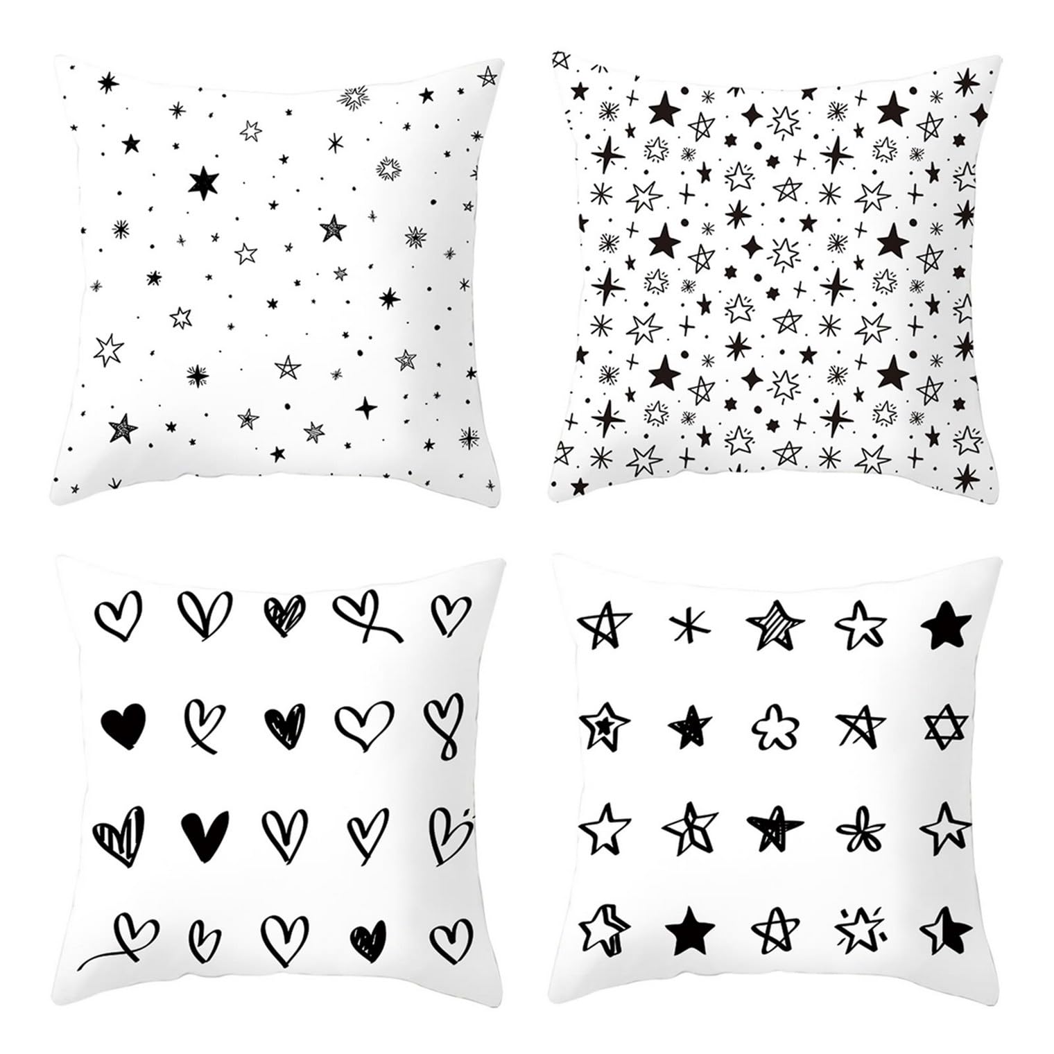 Housse de coussin de sol pour chambre d'enfant aux motifs coeurs et etoiles